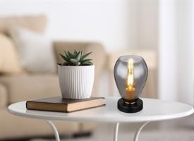 LAMP.TAV.MET BLK SAT 1XE27 4