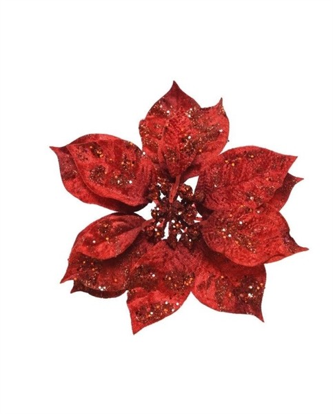 FIORE C/CLIP 10CM ROSSO
