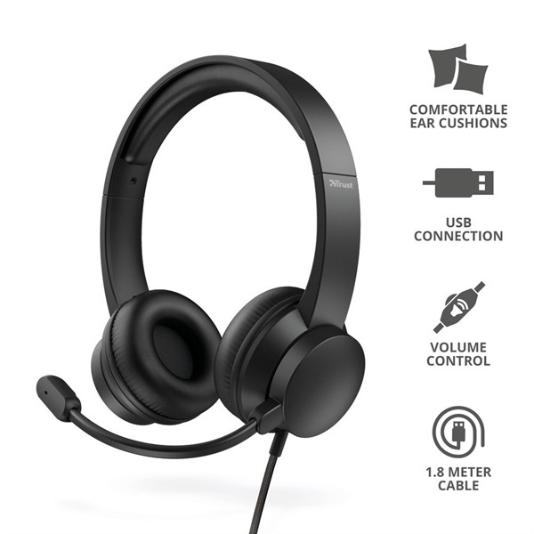 CUFFIE ON-EAR USB C/MICROF