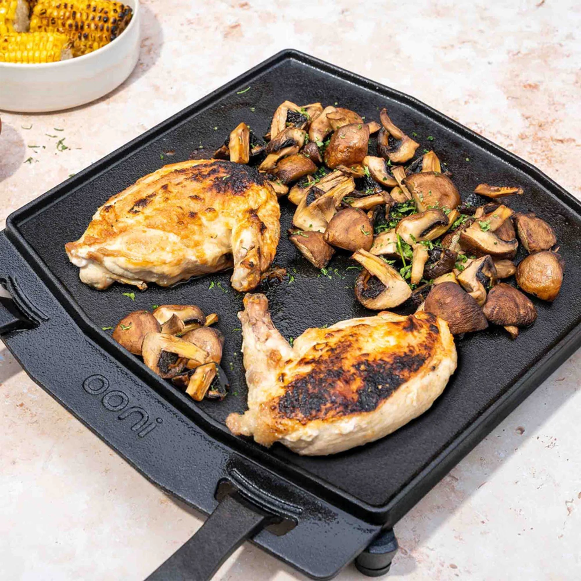 Bistecchiera In Ghisa Reversibile 2 In 1 - Piastra Liscia E Grigliata, 50x23.5cm, Per Forno E Induzione