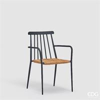 SEDIA METAL+RATTAN H84X54X58
