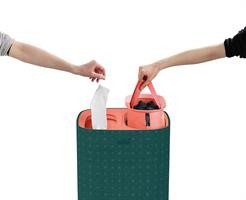 CESTO PANNI SPORCHI 60L VERD