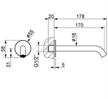 BOCCA A MURO 170 G1/2 DESIGN