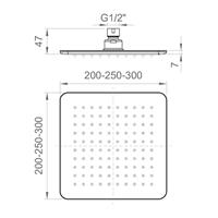 SOFF.MUR INOX 250X250 CR QUA
