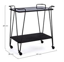 CARRELLO PORTAV NERO 60X38X6