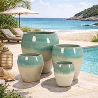 VASO GLAZE BOM.H42 GREEN MIX