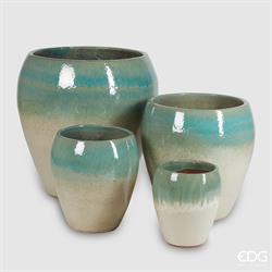 VASO GLAZE BOM.H32 GREEN MIX