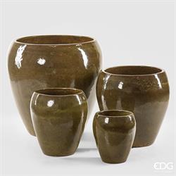 VASO GLAZE BOM.H68 OLIVE