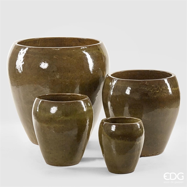 VASO GLAZE BOM.H42 OLIVE