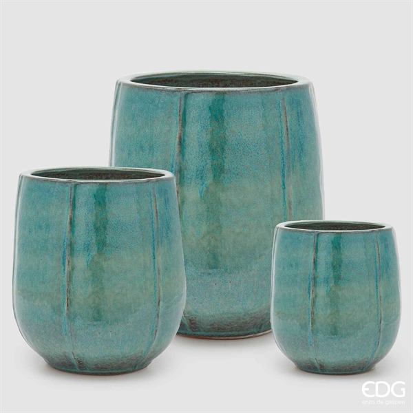 VASO GLAZE ATLAS BOMBATO BLU