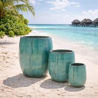 VASO GLAZE ATLAS BOMBATO BLU