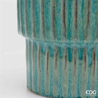 VASO GLAZE ATLAS RIGHE BLUE