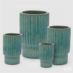 VASO GLAZE ATLAS RIGHE BLUE