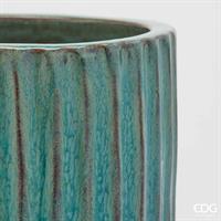 VASO GLAZE ATLAS RIGHE BLUE