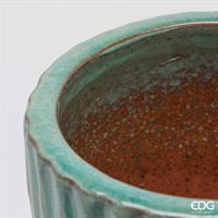 VASO GLAZE ATLAS RIGHE BLUE
