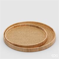 VASSOIO RATTAN LEGNO NATURAL