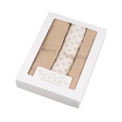 SET 3PZ MUSSOLA 80X80 BEIGE