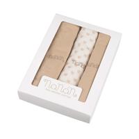 SET 3PZ MUSSOLA 80X80 BEIGE