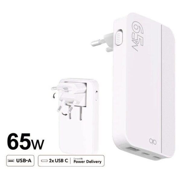 CARICATORE 65W USB PIEGH WHT