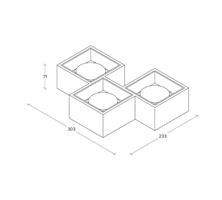 3 LUCI SOFFITTO QUADRATA RAM