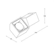 LAMP PAR GESSO 2LUCI QUADR R