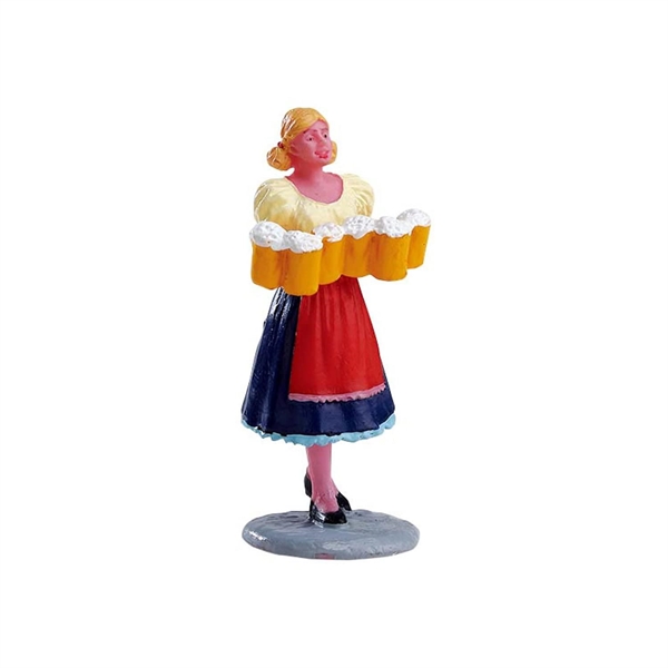 DONNA CON SEI BOCCALI DI BIR