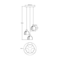 LAMP SOSPENS MET WHT 3XE27